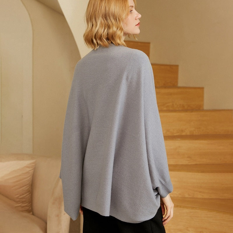 Women's Cashmere Sweater Shawl Solid Color Cardigan Warm Air Conditioning Shirt