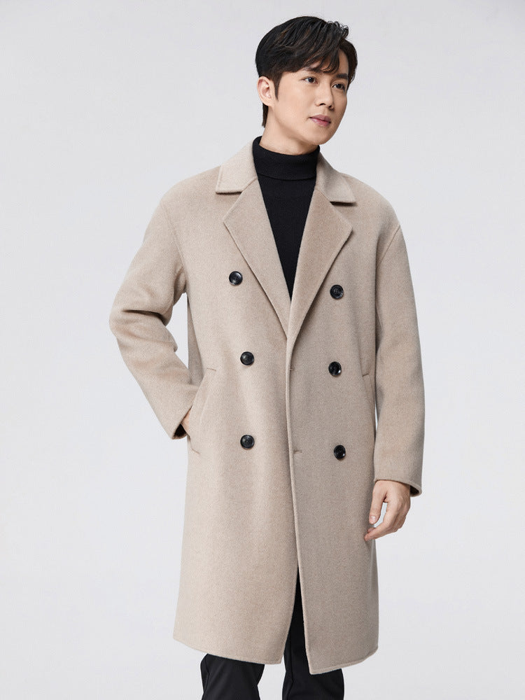 Men's Suit Collar Double Sided Wool Coat