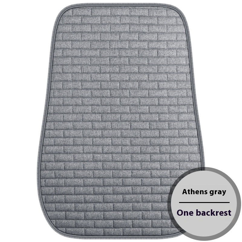Linen Car Seat Cushion Three-piece Seat Protective Pad
