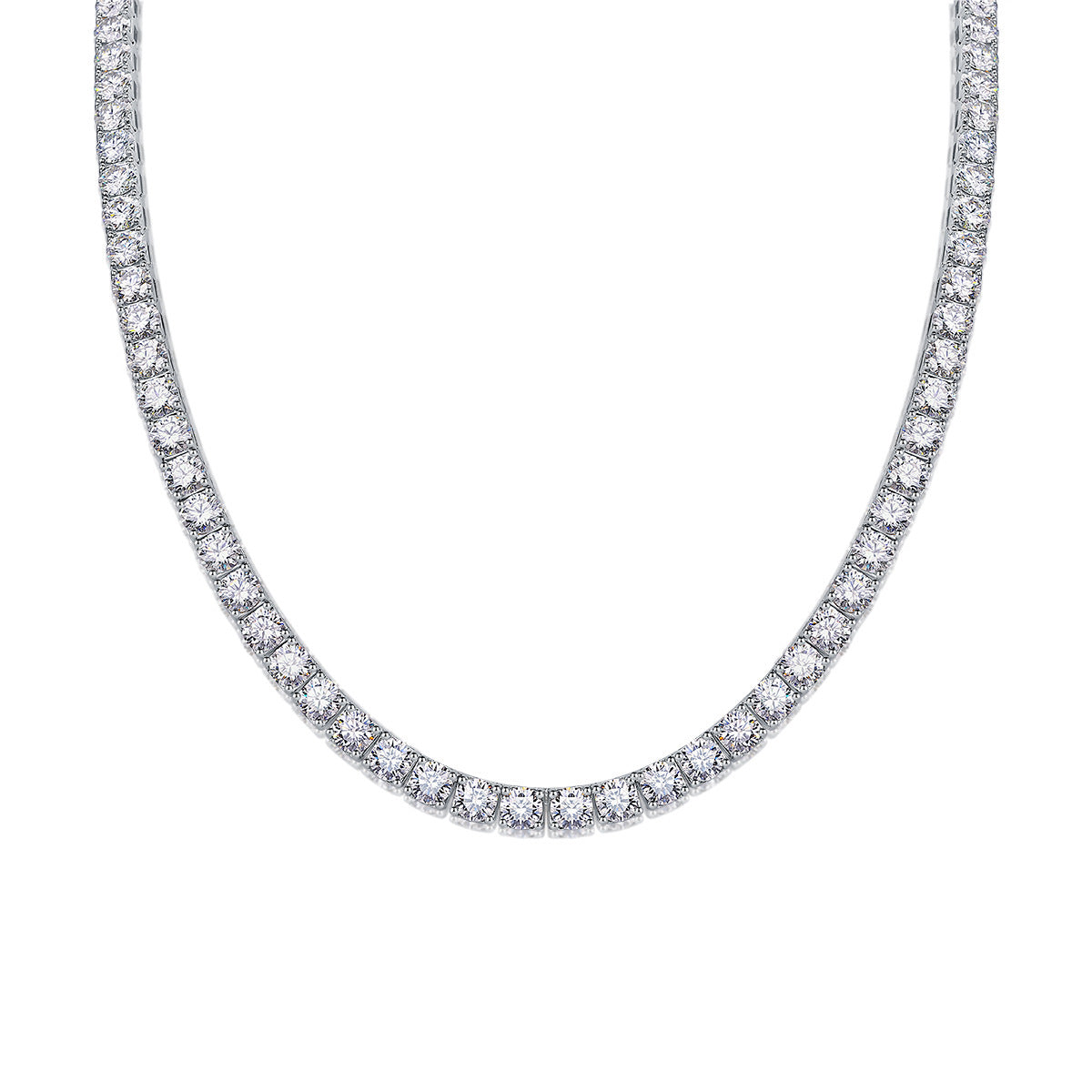 Twin 925 Silver Moissanite Long Star River Necklace