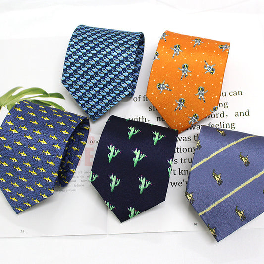 Casual Men's Tie Business Formal Wear 9CM Printed British Style Polyester Yarn Tie