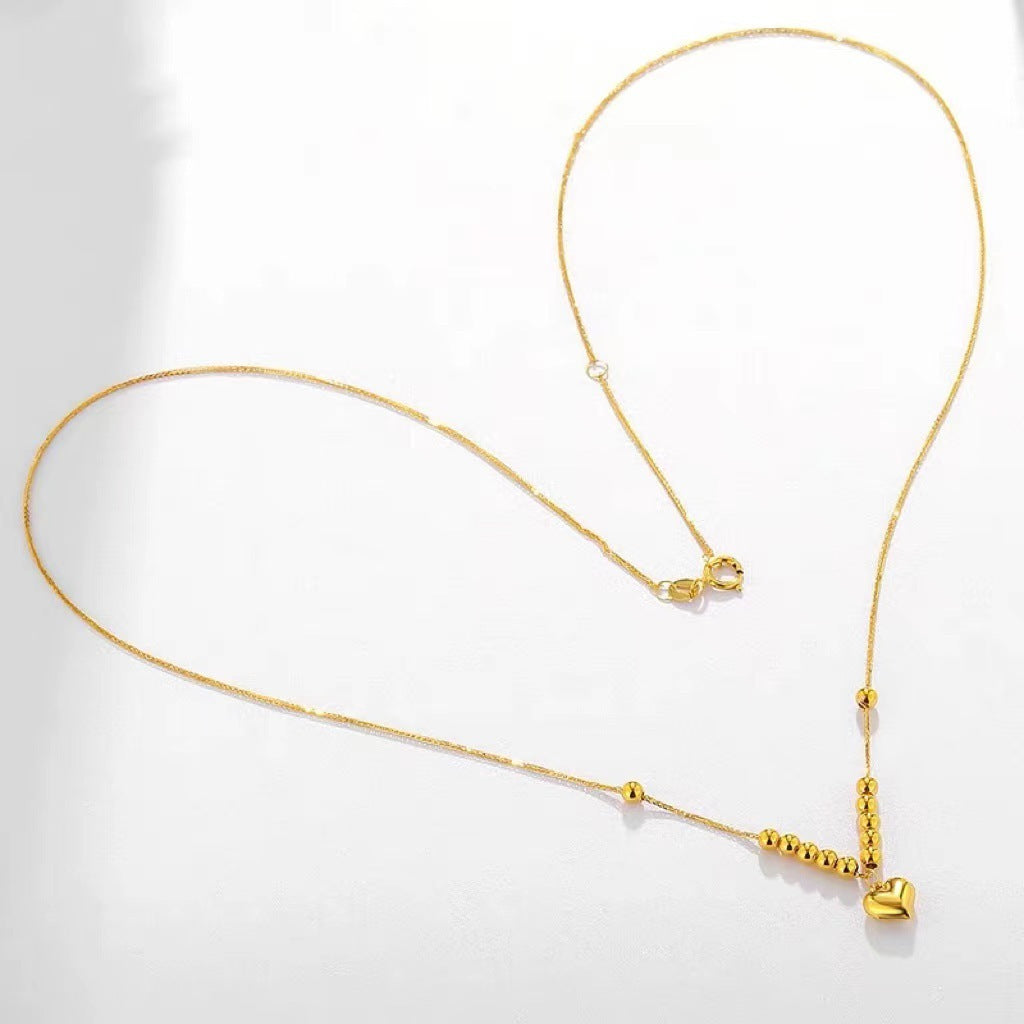 Gold Yellow Love Golden Balls All-match Necklace