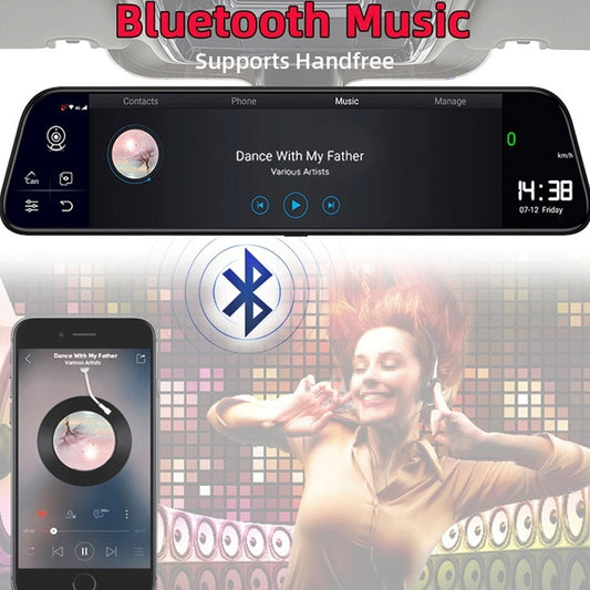 Streaming Media Rearview Mirror Driving Recorder 10 Inch Full Screen