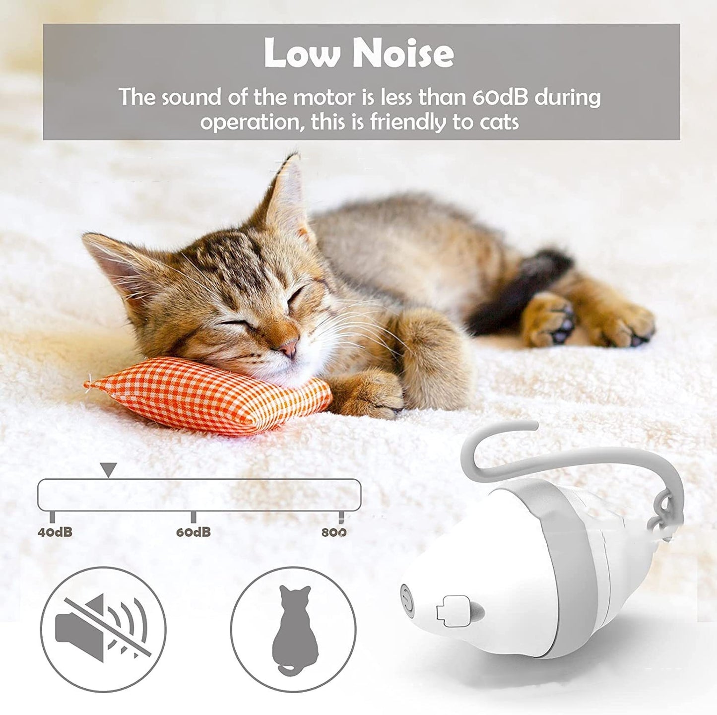 360 Rolling Mouse Cat Toy Automatic Feather Cat Tease