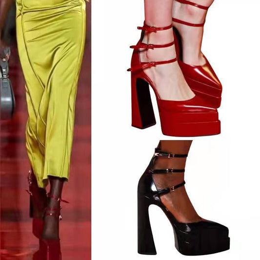 Women's Super High Heel Platform Hollow Pointed Toe Sandals
