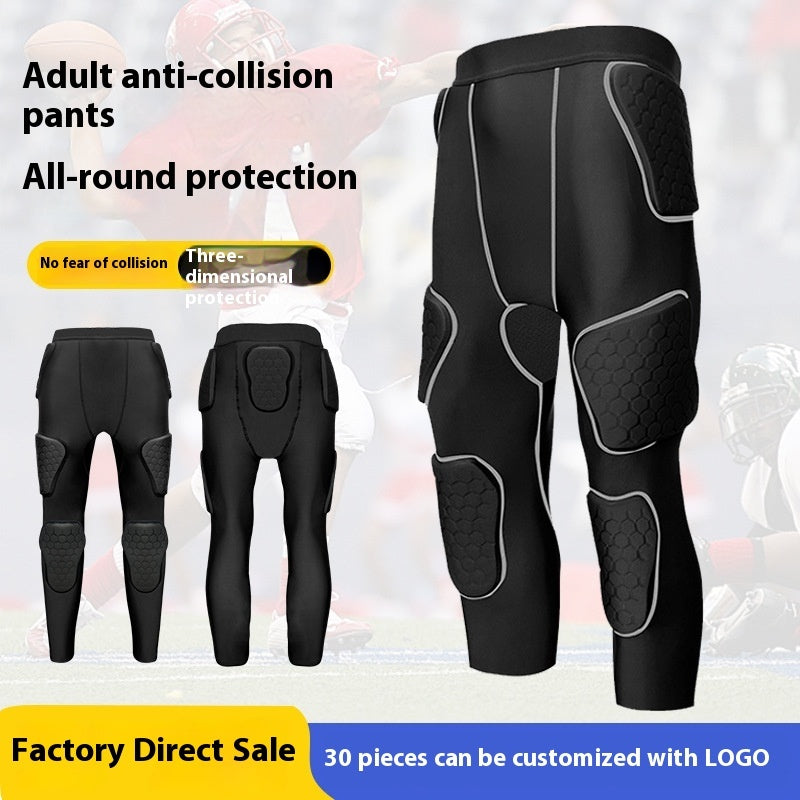 Knee Anti-collision Compression Pants Tight Sports Protective Gear Training Pant