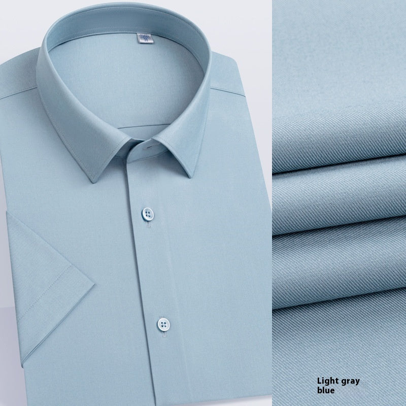Men's Long-sleeved Mulberry Silk Non-ironing Business Clothing Micro-elastic Casual Shirt