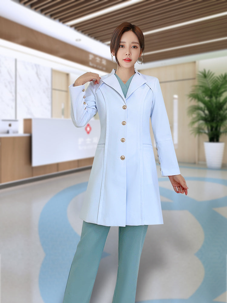 White Coat Fashionable Women's Long Sleeves