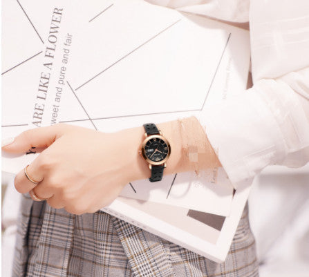 Night Light Waterproof Dual Calendar Women's Alloy Quartz Watch
