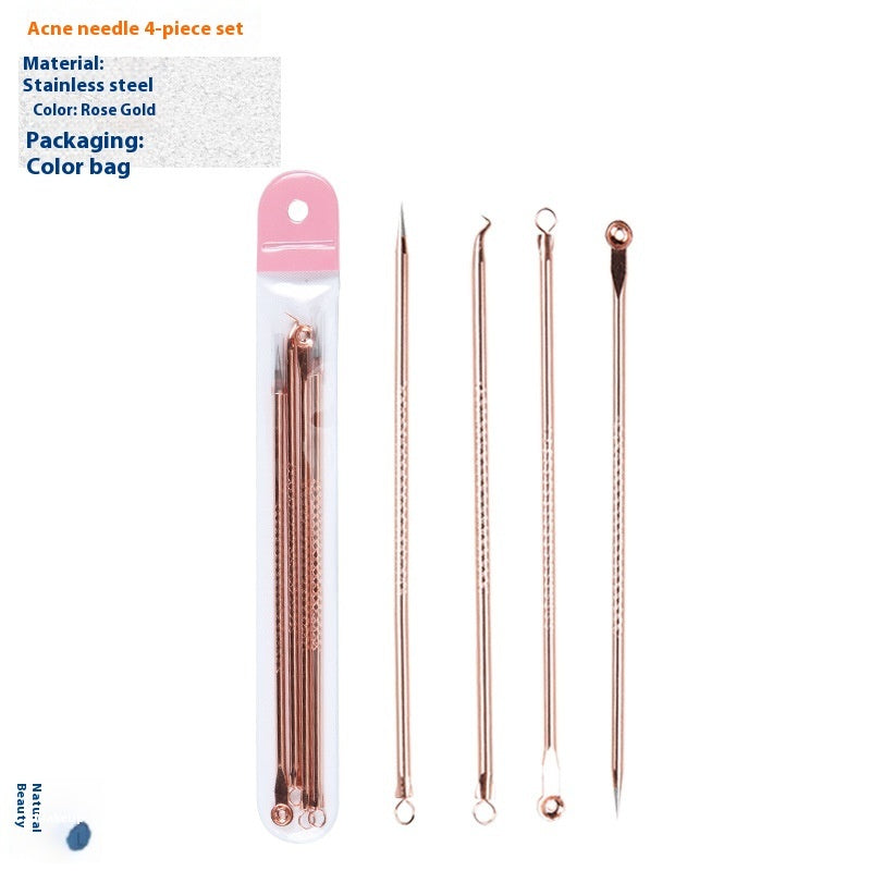 Pimple Pin 4-piece Stainless Steel Acne Remover Extruded Fat Particles Blackhead Remover