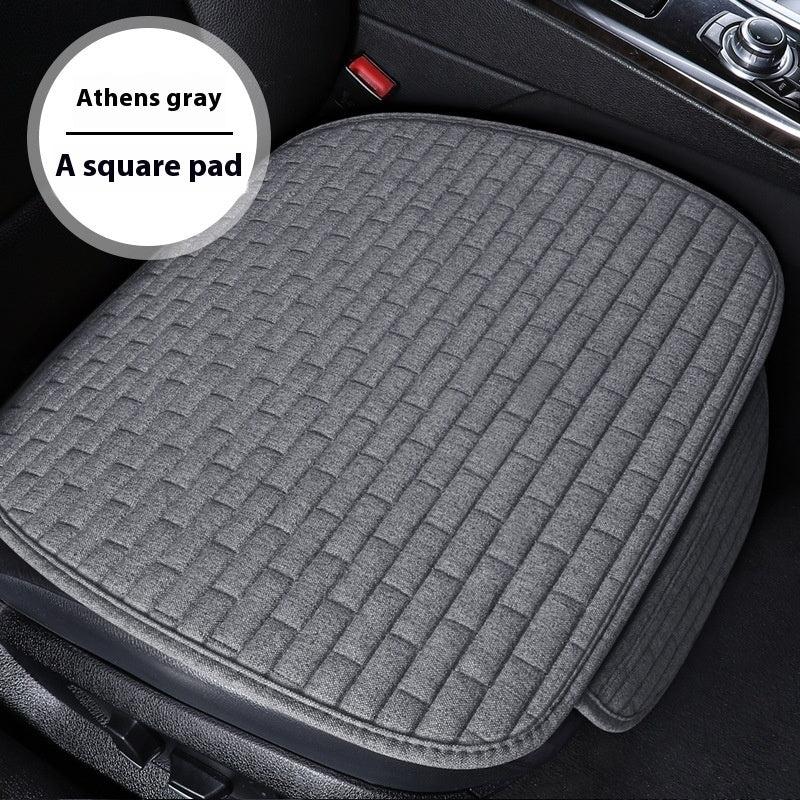Linen Car Seat Cushion Three-piece Seat Protective Pad