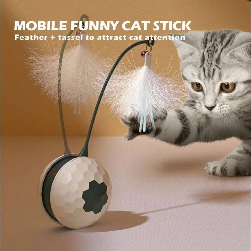 Cat Toy Cat Teaser Stick To Relieve Boredom Resistance Bite Cat Supplies Self-Moving Irregular With USB Connect