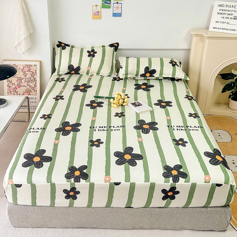 Brushed Single-layer Fitted Sheet Mattress Protective Cover