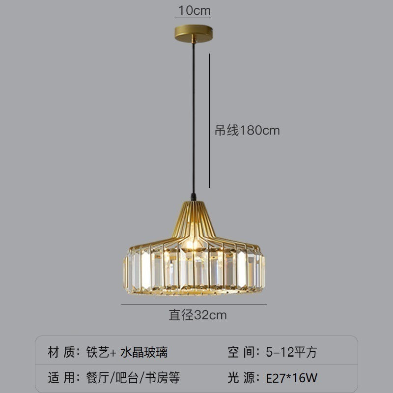 Simple Modern Light Luxury Crystal Creative Sun Lamp Bedroom Bedside Small Droplight