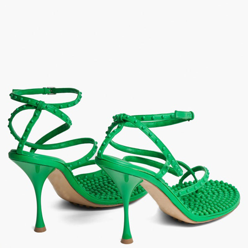 Green Stiletto Heels Size Size Flip Flop Sandals