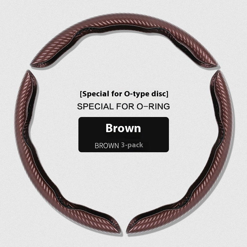 Steering Wheel Cover Sweat-absorbent Suede Carbon Fiber Pattern Protective Cover