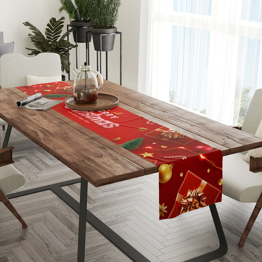 Christmas Table Runner Linen Insulated Restaurant Tablecloth
