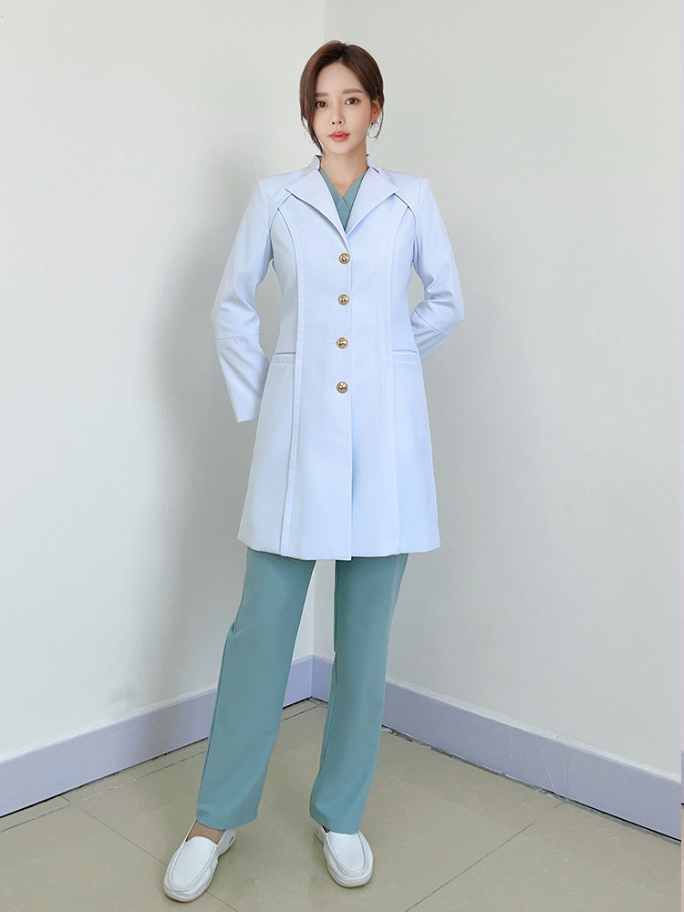 White Coat Fashionable Women's Long Sleeves