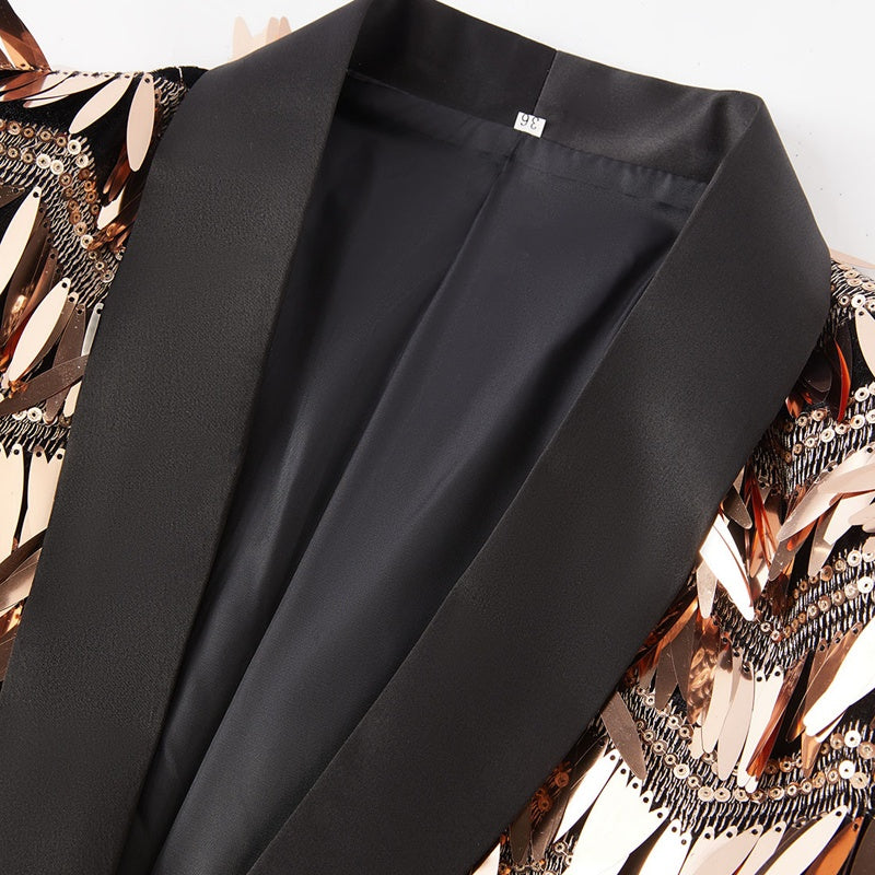 Men's And Women's Fashion Simple Long Striped Sequin Tops