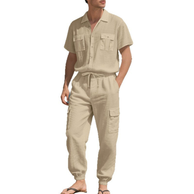 Workwear Casual Shirt Short Sleeve Trousers Suit