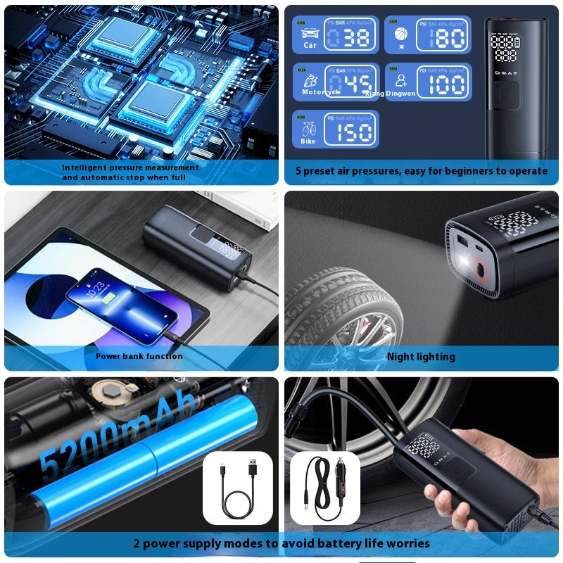 Multifunctional Portable Car Inflation Tool