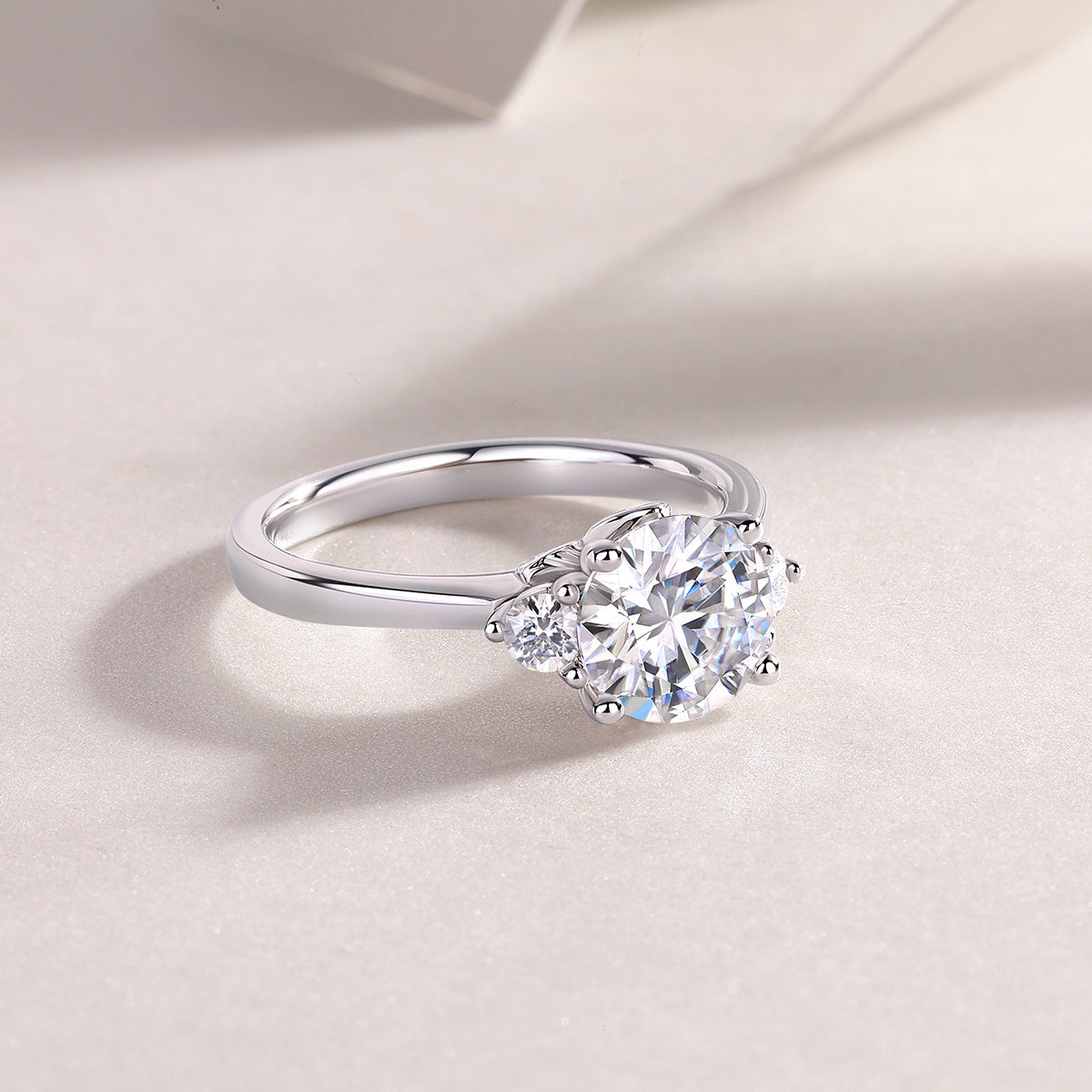 Starry Night Brilliance - A Wedding Ring Set With 2-carat Top-quality Moissanite S925 Silver And Gold-plated Diamond Can Be Tested With A Diamond Pen