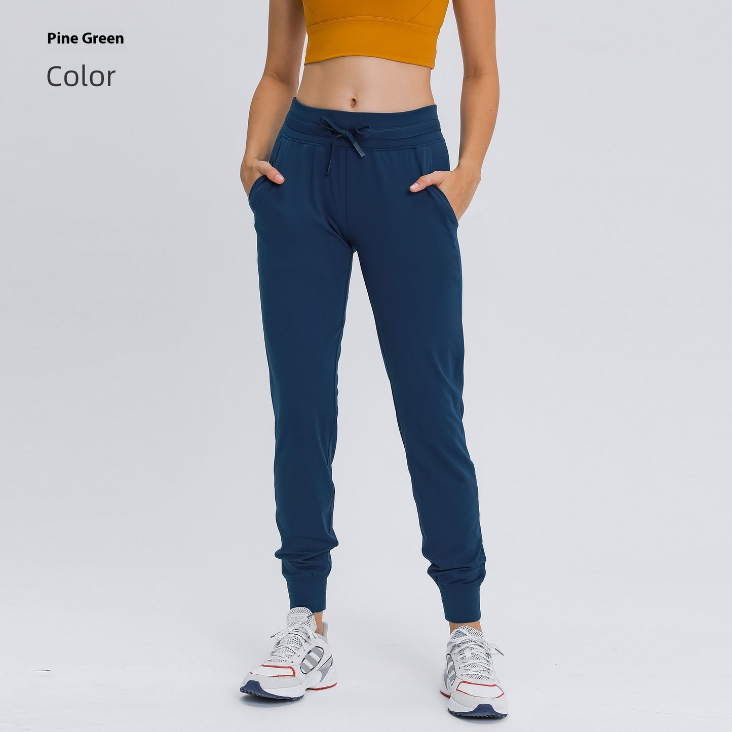 High Waist Yoga Pants Women's Drawstring Quick-drying Elastic Running Fitness