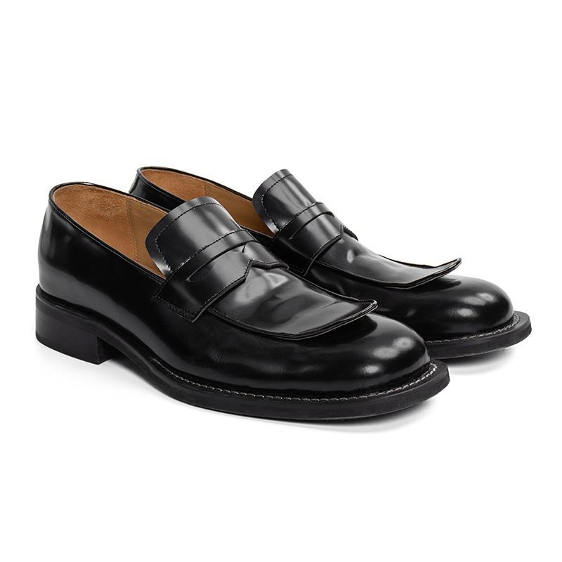 Men's Solid Color Versatile Simple Open Leather Shoes