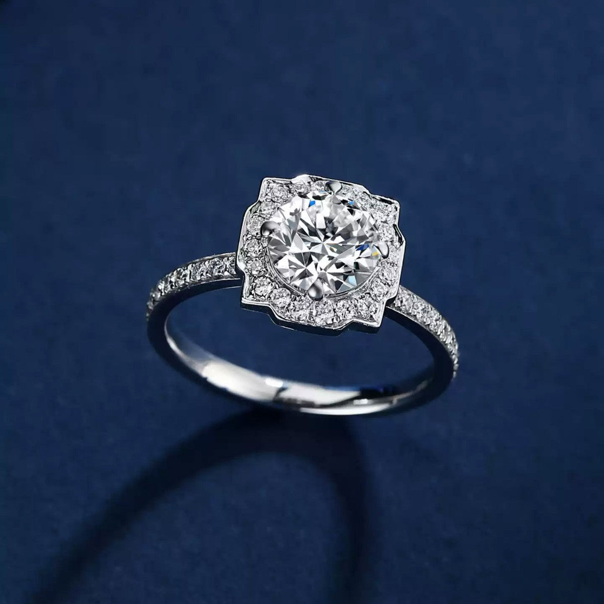 1 Karat Fully-inlaid Full Diamond Marriage Proposal Ring Classic