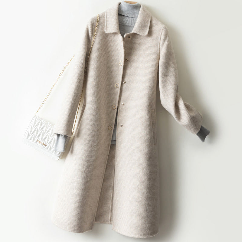 Over-the-knee Fashionable Woolen Coat Loose