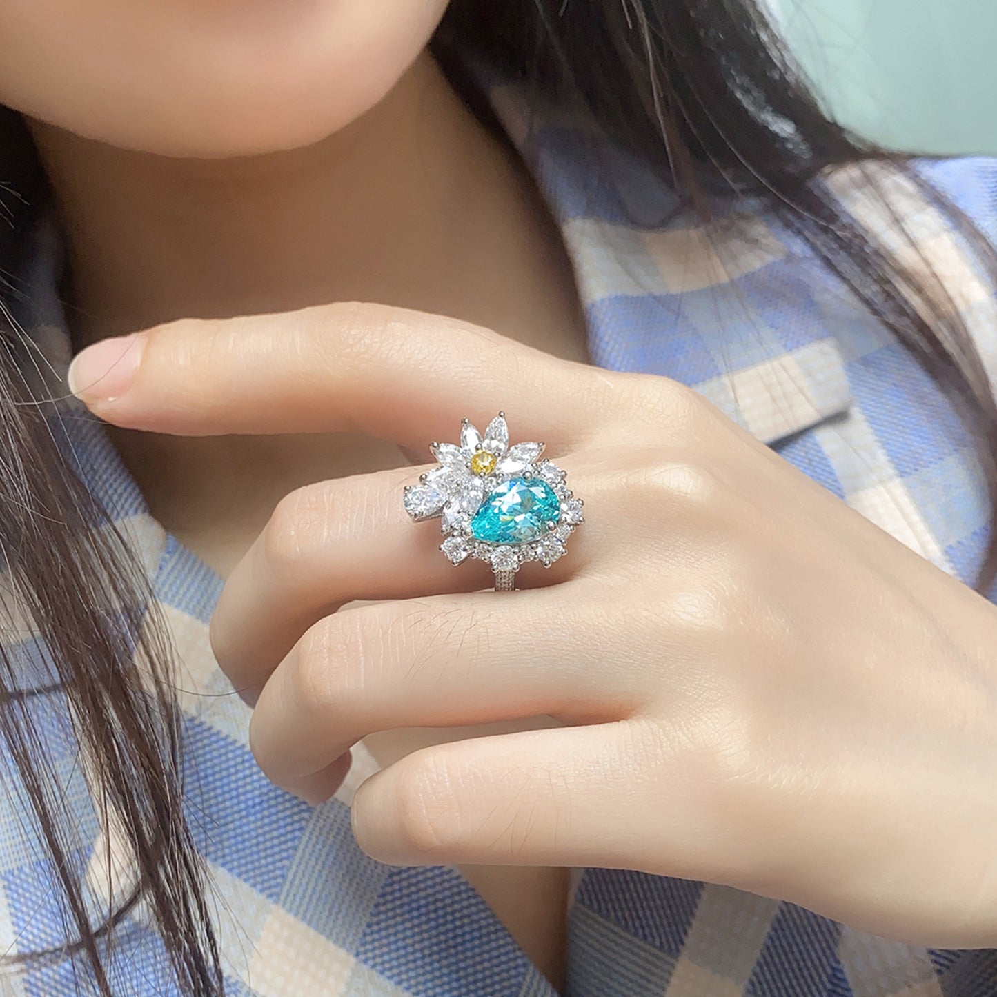 Cultivate Paraiba Women's Wedding Diamond Ring