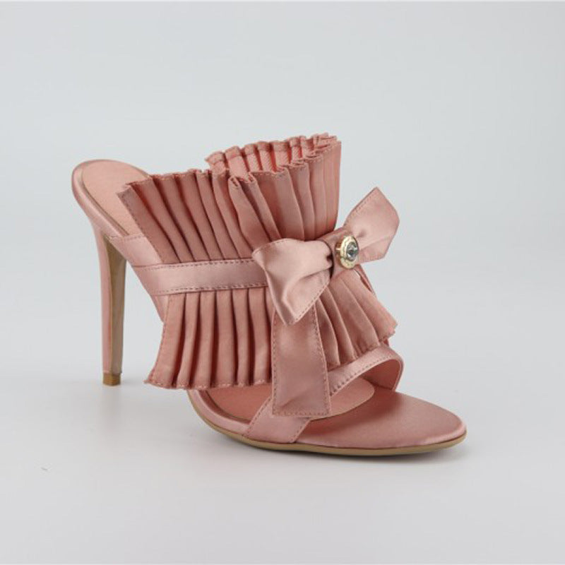 Women's Summer Stiletto High Heel Sandals And Slippers Plus Size