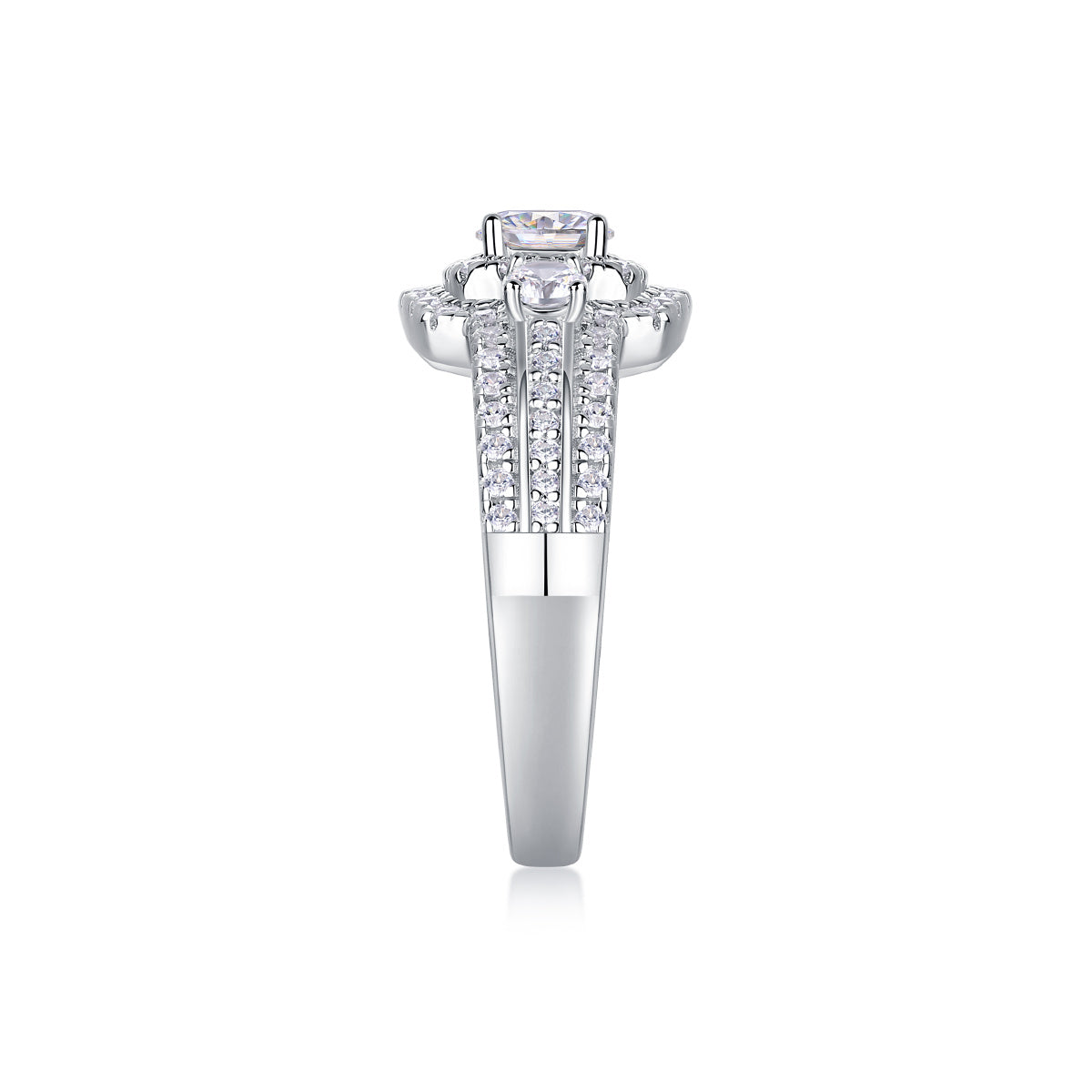 Afternoon Gobi - A Wedding Ring Set With 0.5-carat Top-quality Moissanite S925 Silver And Gold-plated Diamond Can Be Inspected With A Diamond Pen