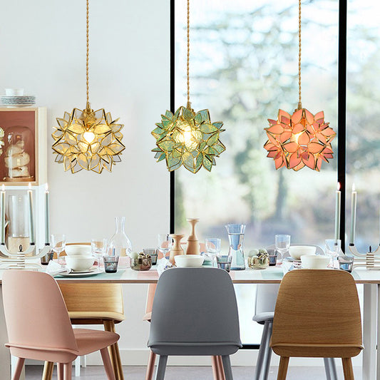 Stained Glass Chandelier Hanging Line Lamp