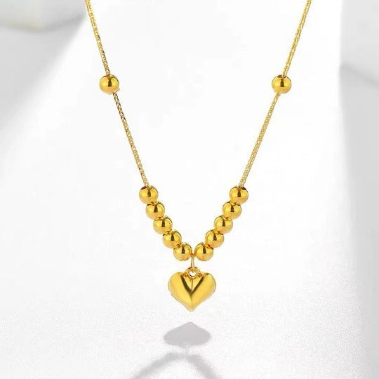 Gold Yellow Love Golden Balls All-match Necklace