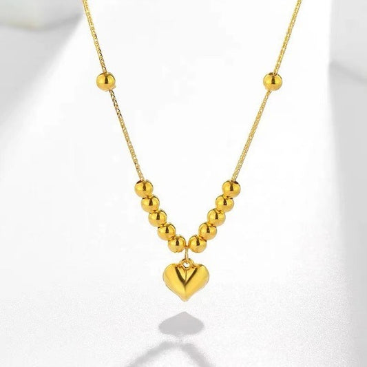 Gold Yellow Love Golden Balls All-match Necklace