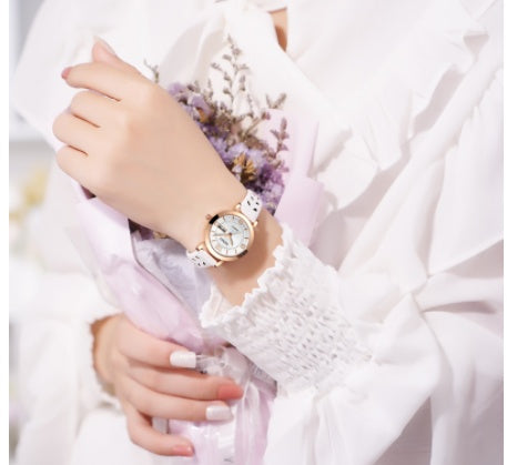 Night Light Waterproof Dual Calendar Women's Alloy Quartz Watch