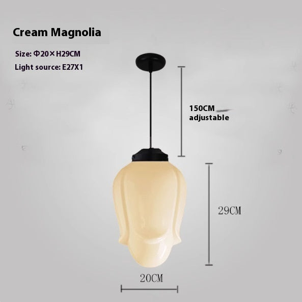 Simple Personality Retro Industrial Style Living Room Dining Room Single Head Cream Chandelier