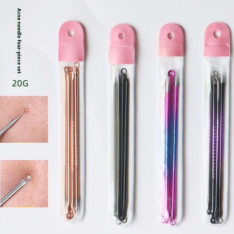 Pimple Pin 4-piece Stainless Steel Acne Remover Extruded Fat Particles Blackhead Remover