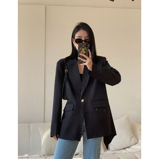 Korean Style Women's Back Hollow Lace  Back Suit