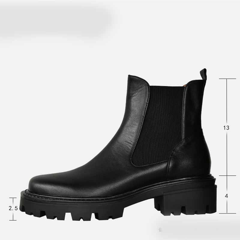 Women's Martin Boots With Square Heel Platform Ankle Boots