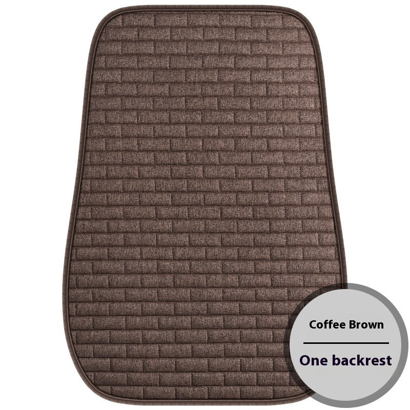 Linen Car Seat Cushion Three-piece Seat Protective Pad