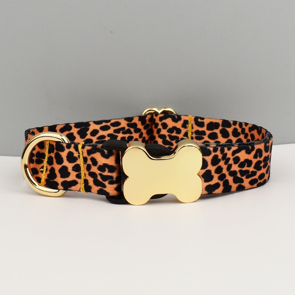 Ethnic Style Webbing Bone Buckle Printed Pet Collar