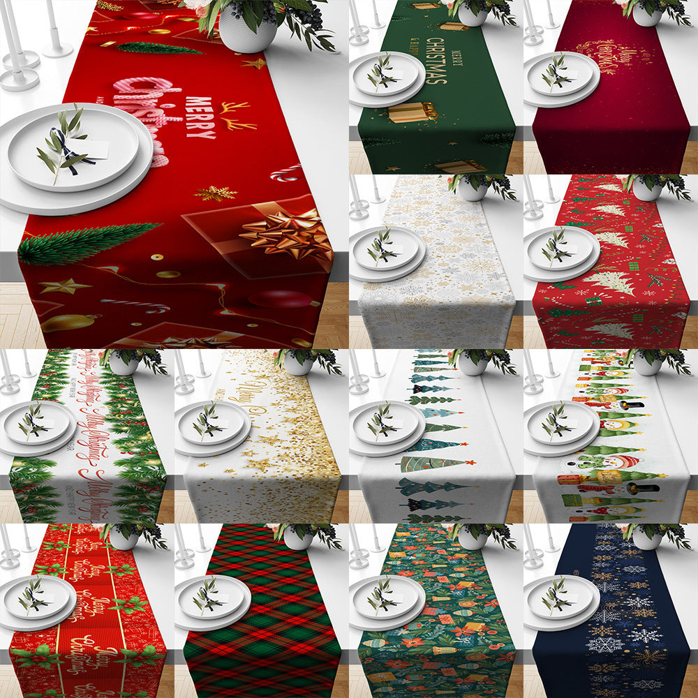 Christmas Table Runner Linen Insulated Restaurant Tablecloth