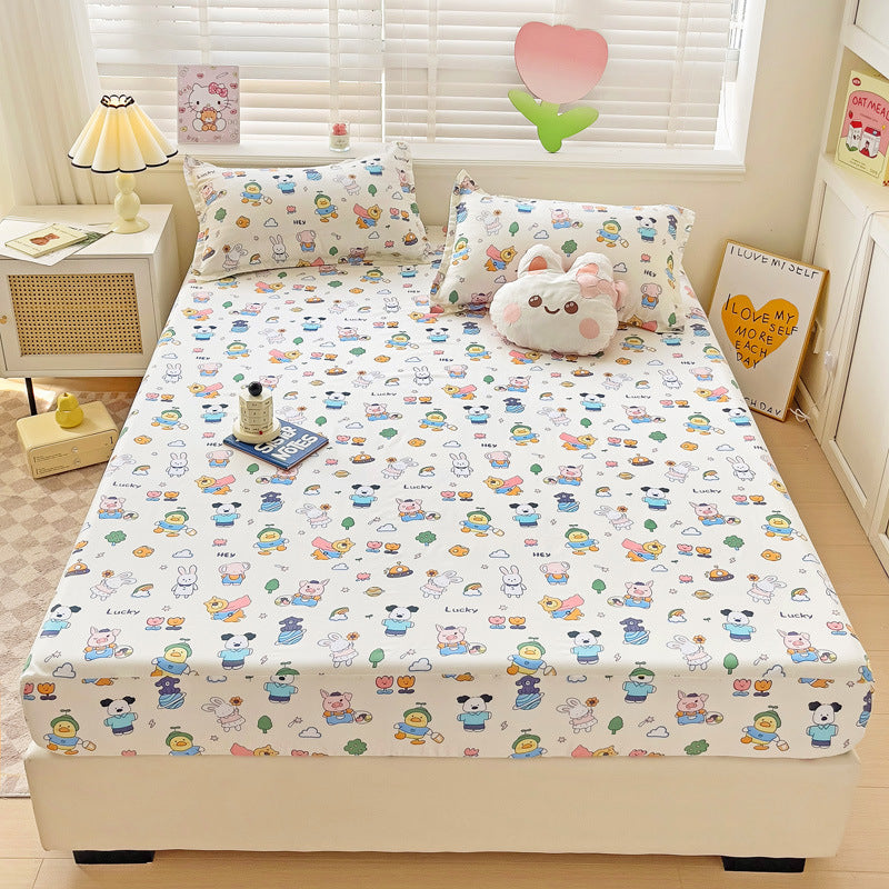 Brushed Single-layer Fitted Sheet Mattress Protective Cover