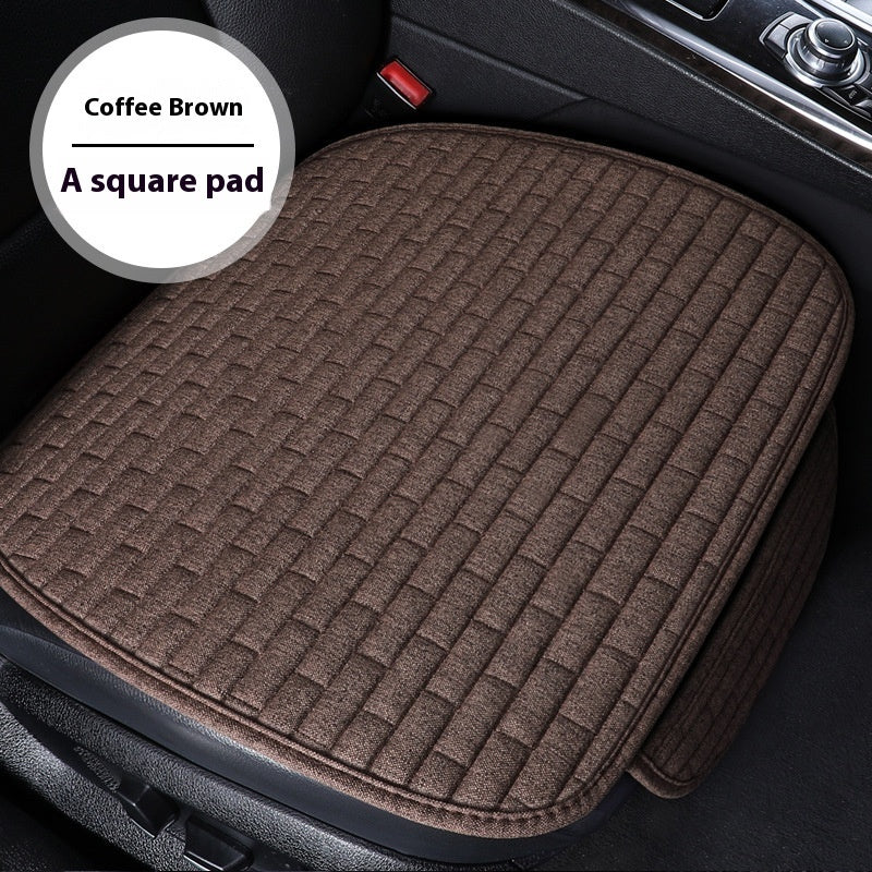 Linen Car Seat Cushion Three-piece Seat Protective Pad