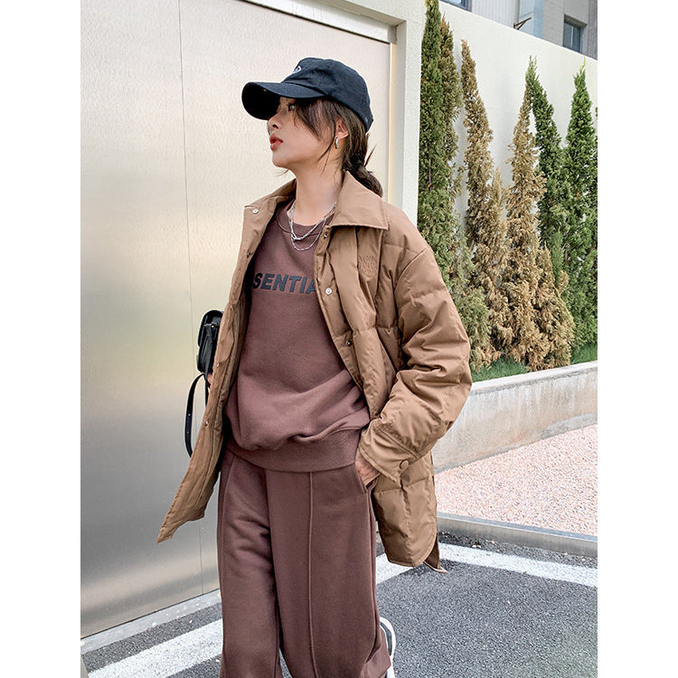 Fashion Loose White Duck Down Jacket