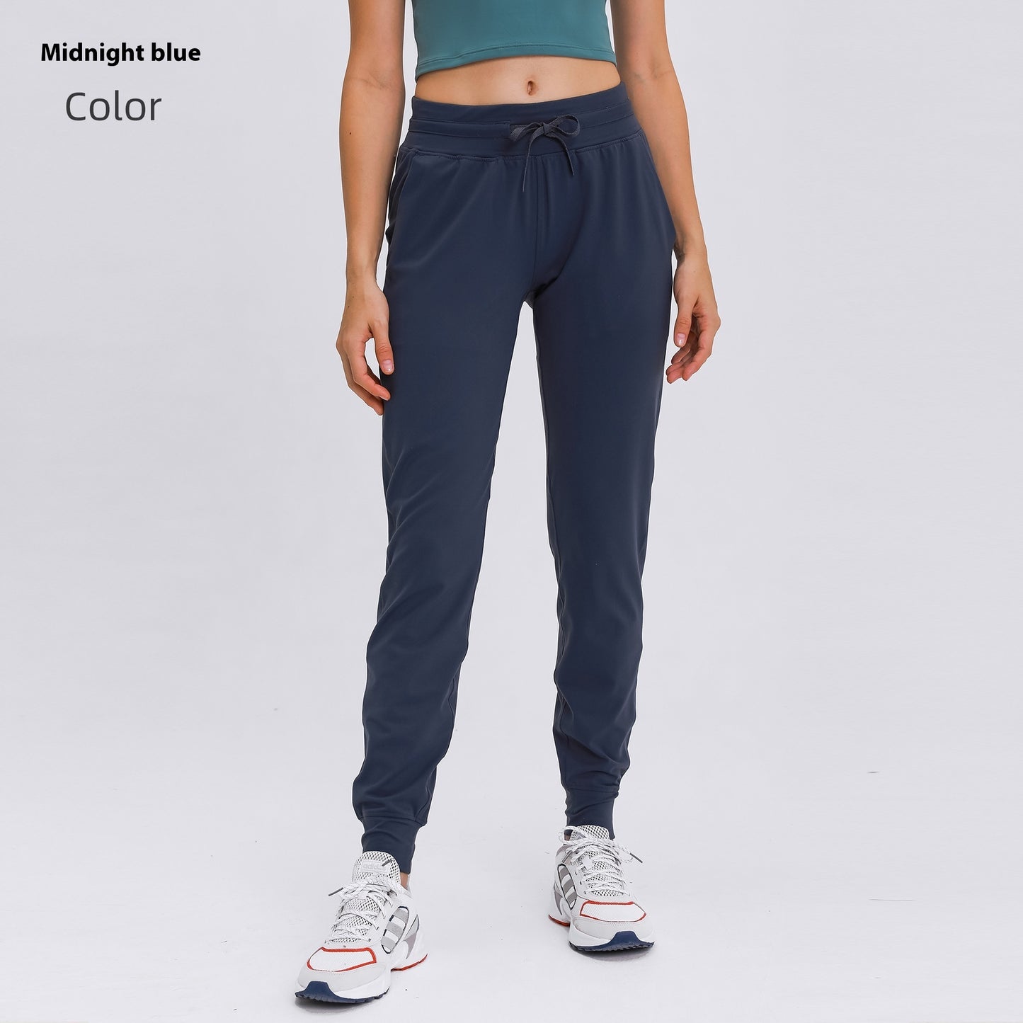 High Waist Yoga Pants Women's Drawstring Quick-drying Elastic Running Fitness