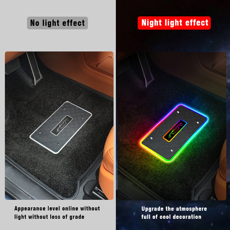 Car Foot Mat Ambience Light Led Car Decorative Light Bluetooth RGB Foot Sound Control Rhythm Lamp