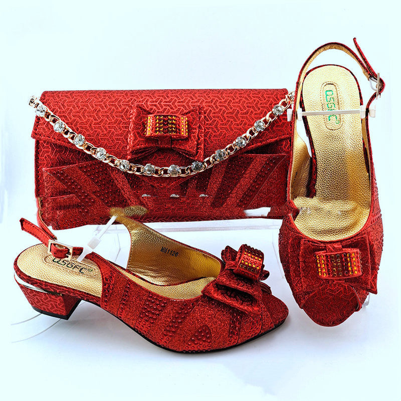 Summer Sweet Thick Heel Fish Mouth Scrub Sandals